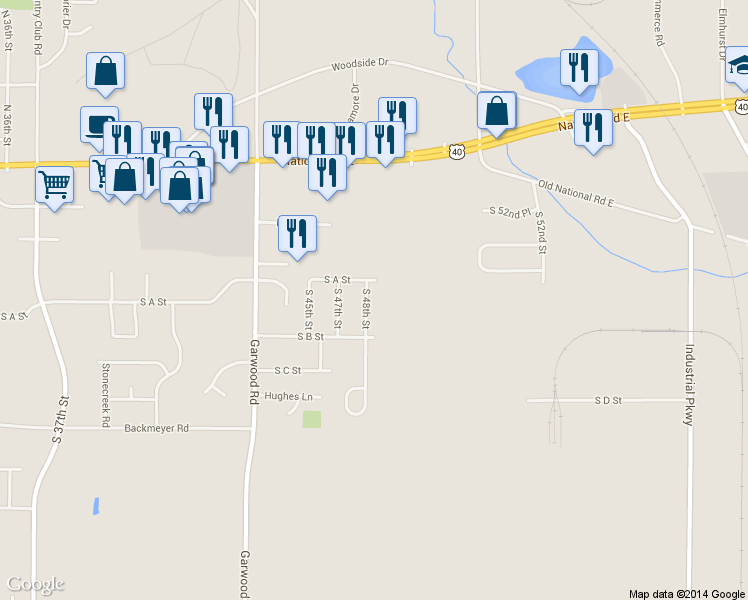 map of restaurants, bars, coffee shops, grocery stores, and more near 137 South 48th Street in Richmond