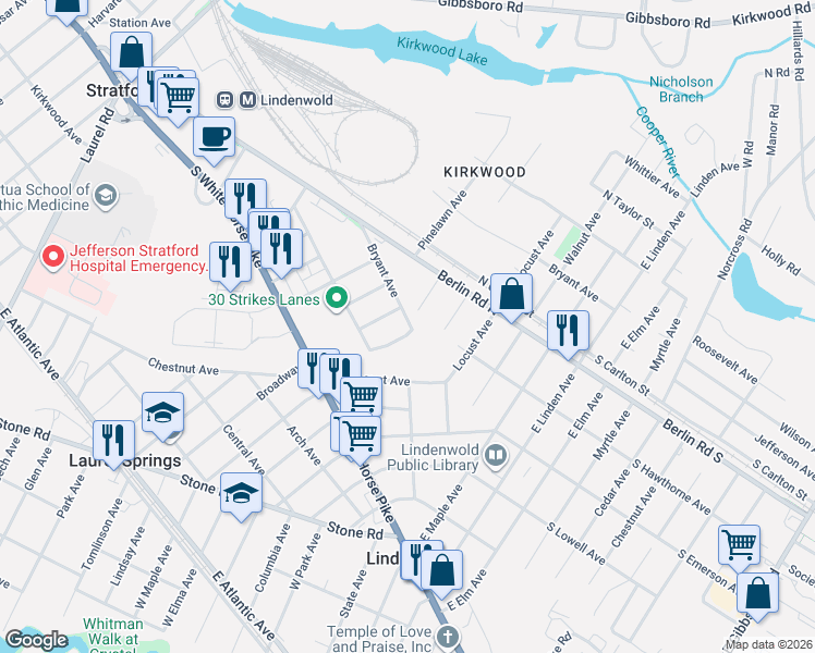 map of restaurants, bars, coffee shops, grocery stores, and more near 149 Laureba Avenue in Stratford