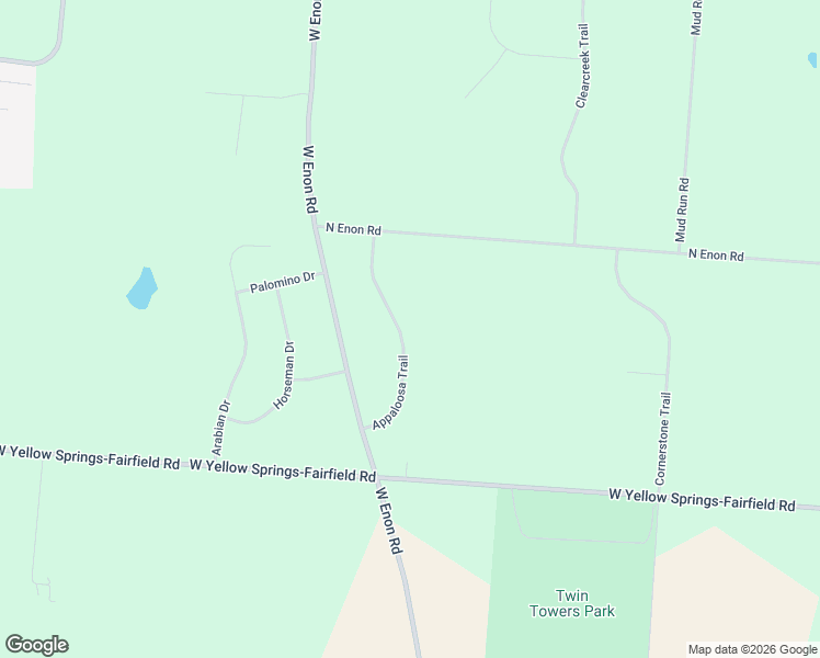 map of restaurants, bars, coffee shops, grocery stores, and more near 4902 Appaloosa Trail in Fairborn