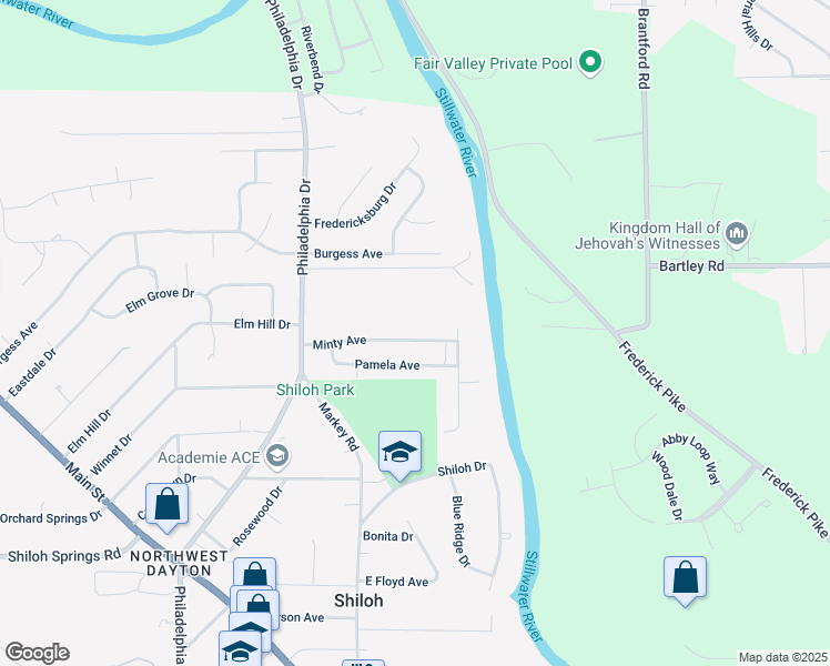 map of restaurants, bars, coffee shops, grocery stores, and more near 311 Minty Avenue in Dayton