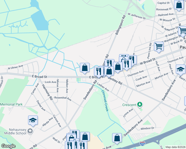 map of restaurants, bars, coffee shops, grocery stores, and more near in Greenwich Township