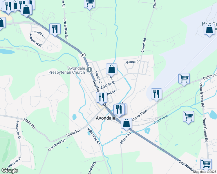map of restaurants, bars, coffee shops, grocery stores, and more near 219 Chatham Street in Avondale