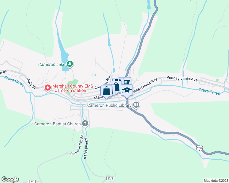 map of restaurants, bars, coffee shops, grocery stores, and more near 88 Pavilion Road in Cameron