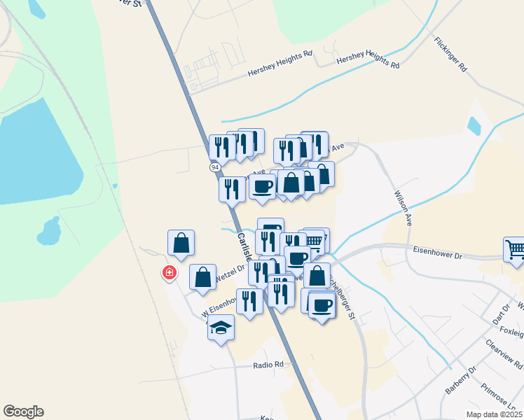 map of restaurants, bars, coffee shops, grocery stores, and more near 31 Wilson Avenue in Hanover