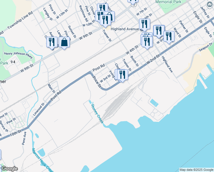 map of restaurants, bars, coffee shops, grocery stores, and more near 212 Wilcox Street in Trainer