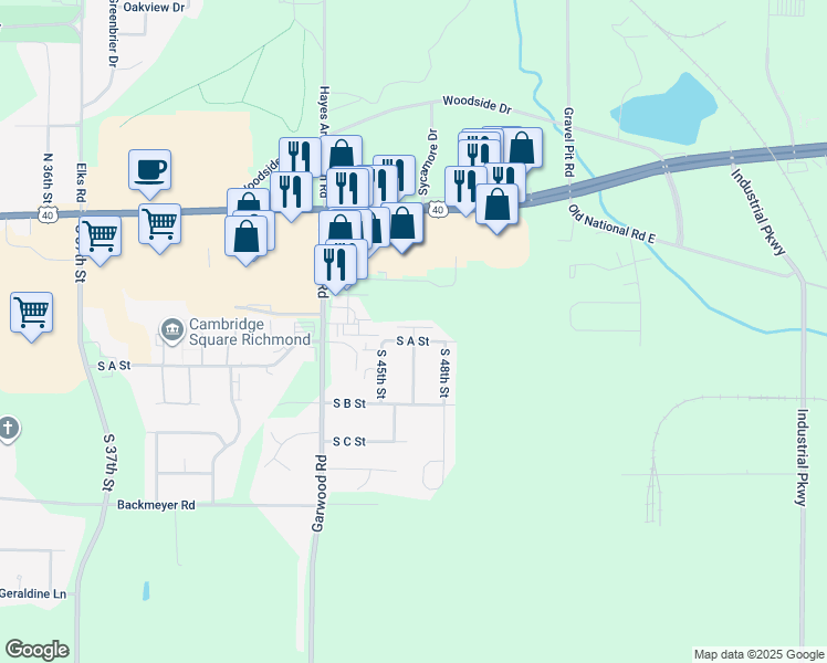 map of restaurants, bars, coffee shops, grocery stores, and more near 4700 South A Street in Richmond