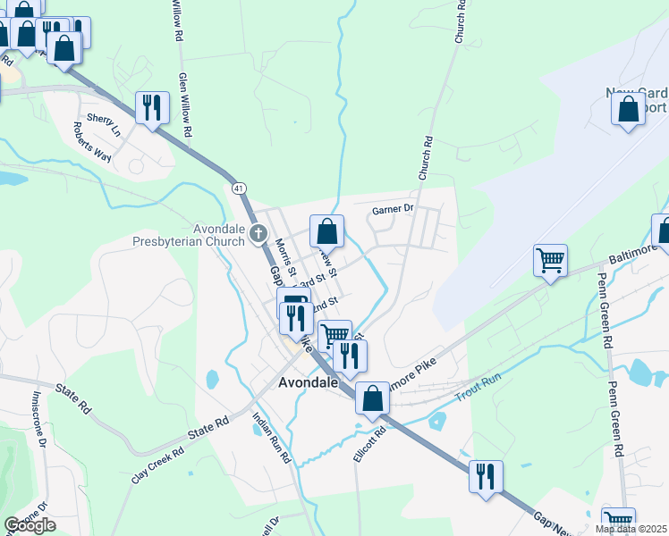 map of restaurants, bars, coffee shops, grocery stores, and more near 301 East 3rd Street in Avondale