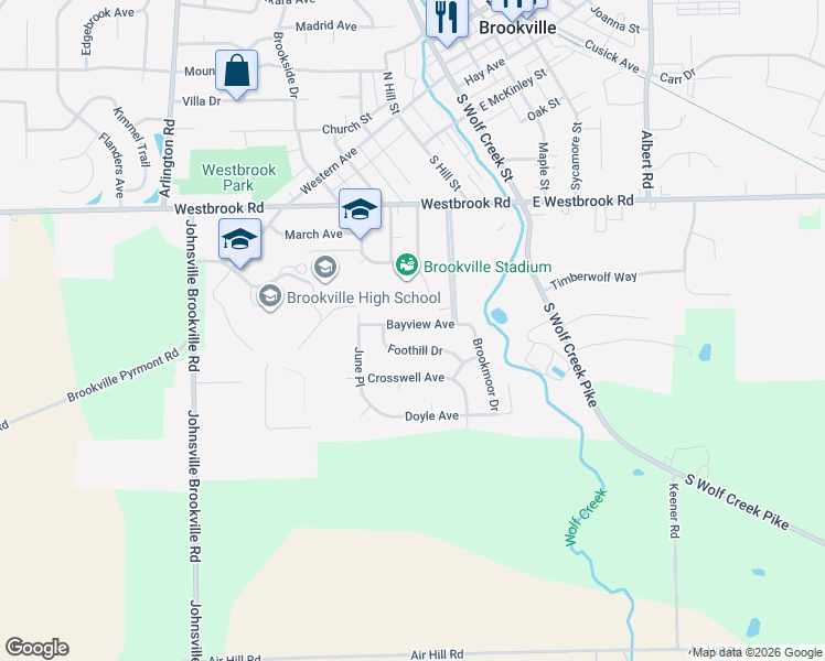 map of restaurants, bars, coffee shops, grocery stores, and more near 136 Bayview Avenue in Brookville