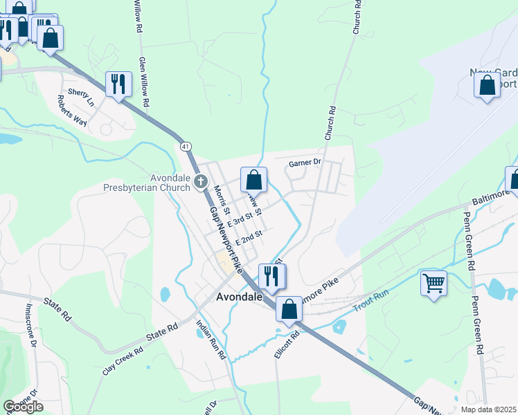 map of restaurants, bars, coffee shops, grocery stores, and more near 301 East 3rd Street in Avondale
