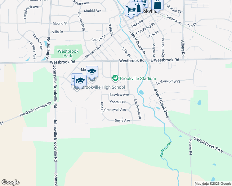 map of restaurants, bars, coffee shops, grocery stores, and more near 136 Bayview Avenue in Brookville