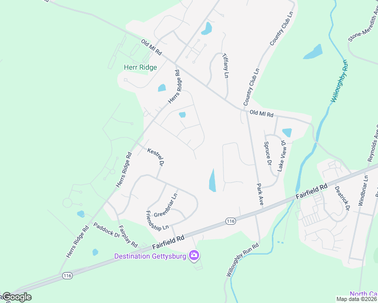 map of restaurants, bars, coffee shops, grocery stores, and more near 111 Bittern Drive in Gettysburg