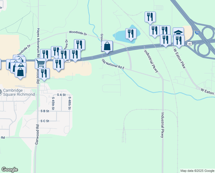 map of restaurants, bars, coffee shops, grocery stores, and more near 5059 Whitewater Avenue in Richmond