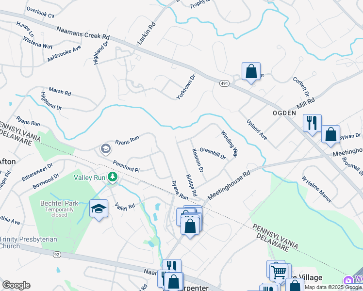 map of restaurants, bars, coffee shops, grocery stores, and more near 226 Bridge Road in Ogden