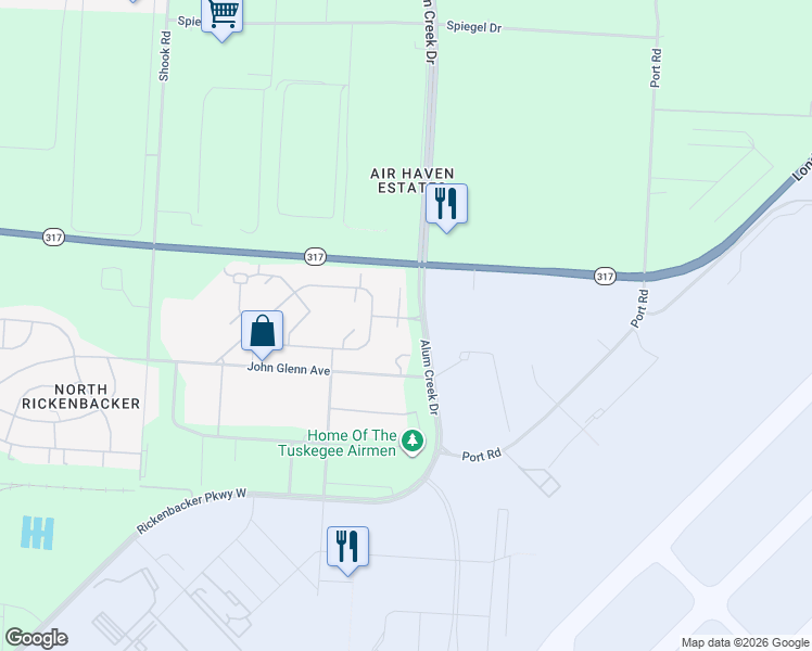 map of restaurants, bars, coffee shops, grocery stores, and more near 241 Buckeye Circle in Columbus