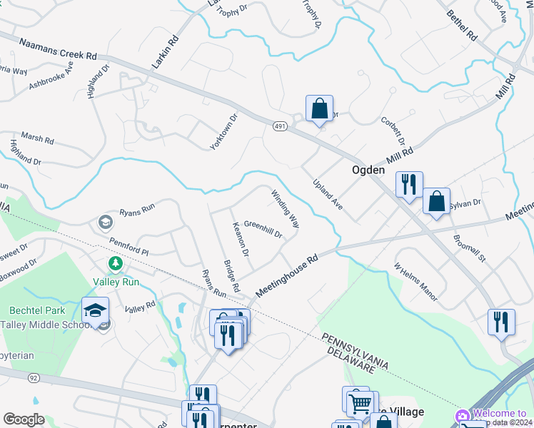 map of restaurants, bars, coffee shops, grocery stores, and more near 9 Roberts Circle in Ogden