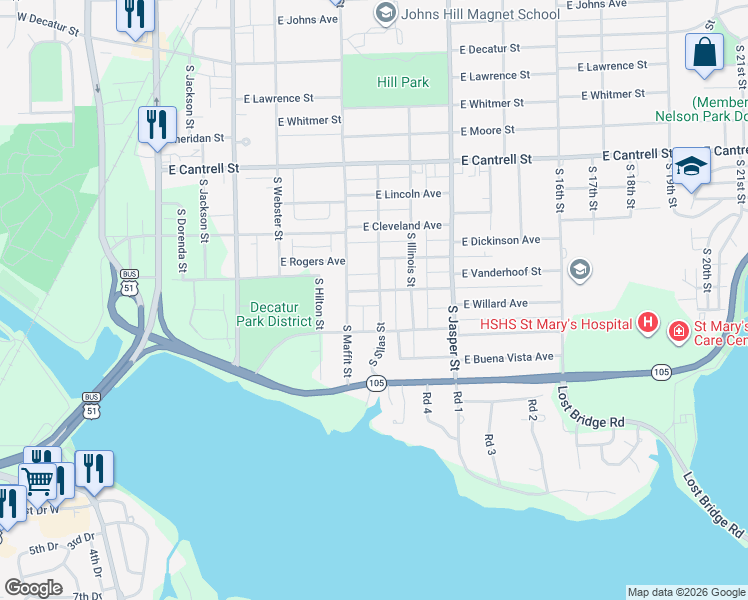 map of restaurants, bars, coffee shops, grocery stores, and more near 938 East Henderson Avenue in Decatur