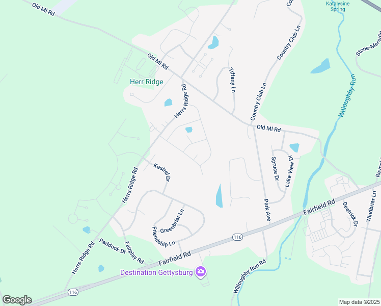 map of restaurants, bars, coffee shops, grocery stores, and more near 82 Bittern Drive in Gettysburg