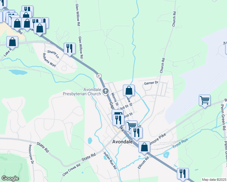 map of restaurants, bars, coffee shops, grocery stores, and more near 502 Chatham Street in Avondale