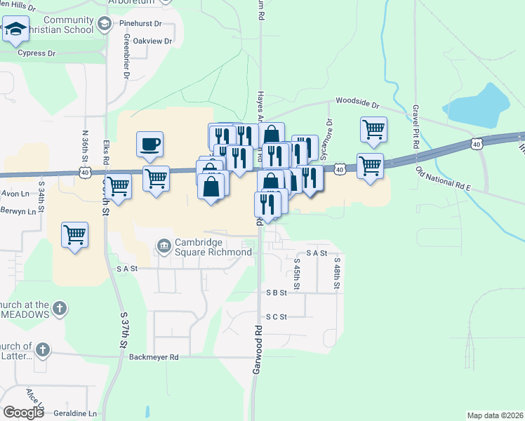 map of restaurants, bars, coffee shops, grocery stores, and more near 1-99 Davis Pl in Richmond