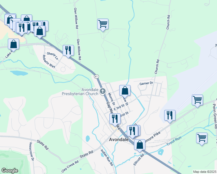 map of restaurants, bars, coffee shops, grocery stores, and more near 508 Chatham Street in Avondale