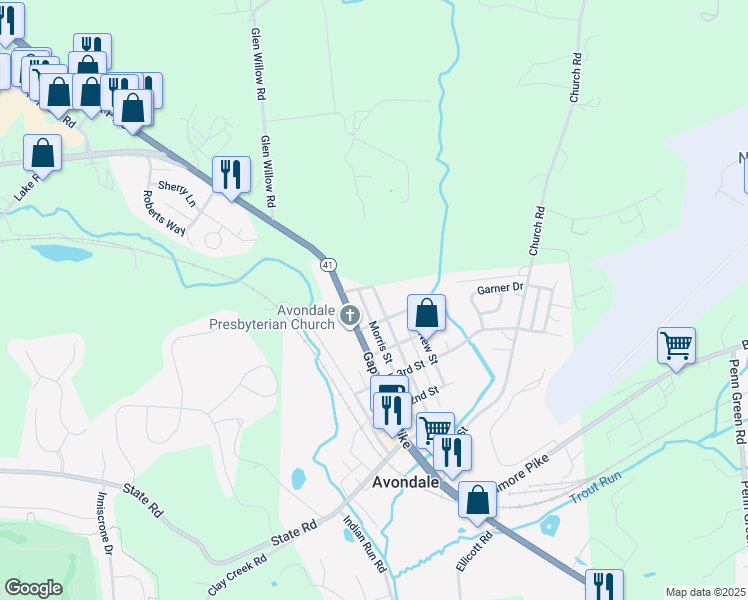 map of restaurants, bars, coffee shops, grocery stores, and more near 508 Chatham Street in Avondale