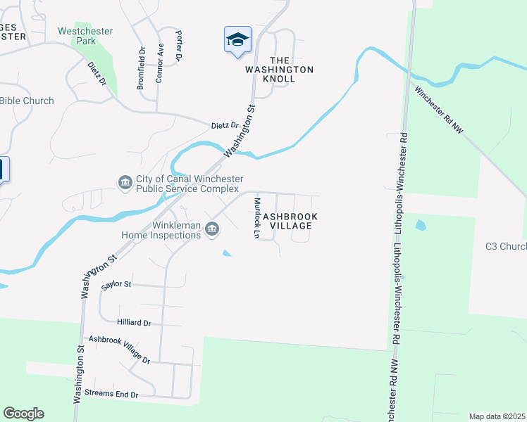 map of restaurants, bars, coffee shops, grocery stores, and more near 7524 Murdock Lane in Canal Winchester