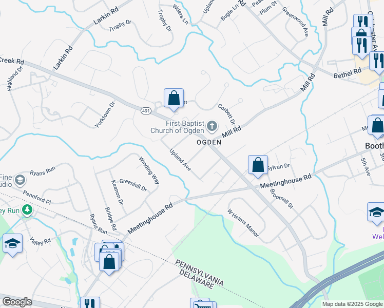 map of restaurants, bars, coffee shops, grocery stores, and more near 2644 Mill Road in Ogden