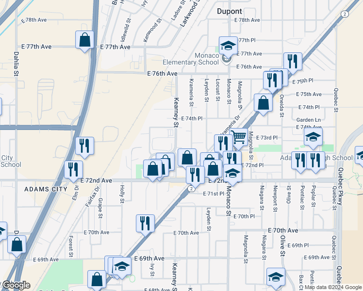 map of restaurants, bars, coffee shops, grocery stores, and more near in Derby