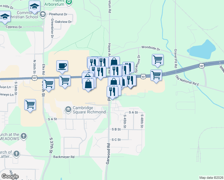 map of restaurants, bars, coffee shops, grocery stores, and more near 1 Davis Place in Richmond