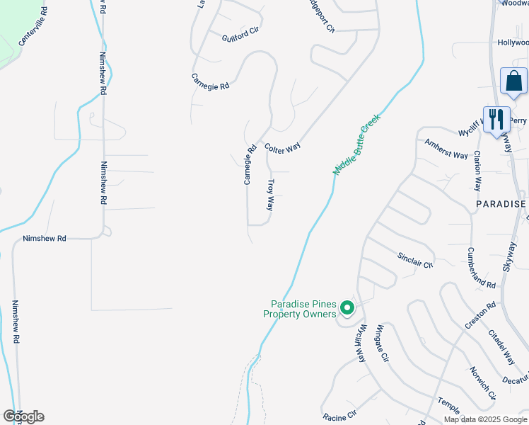 map of restaurants, bars, coffee shops, grocery stores, and more near 14331 Troy Way in Magalia
