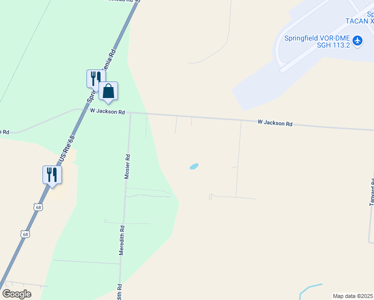 map of restaurants, bars, coffee shops, grocery stores, and more near 2275 West Jackson Road in Yellow Springs