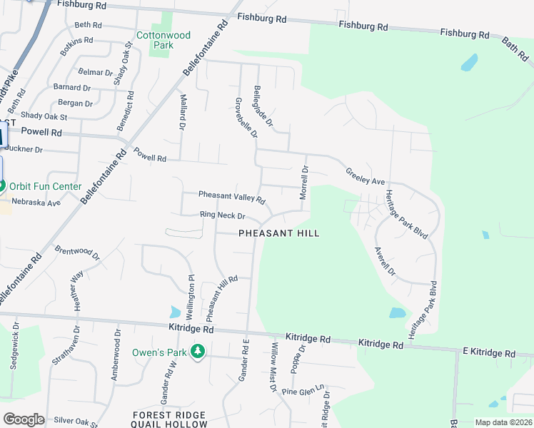 map of restaurants, bars, coffee shops, grocery stores, and more near 6458 Ring Neck Drive in Dayton