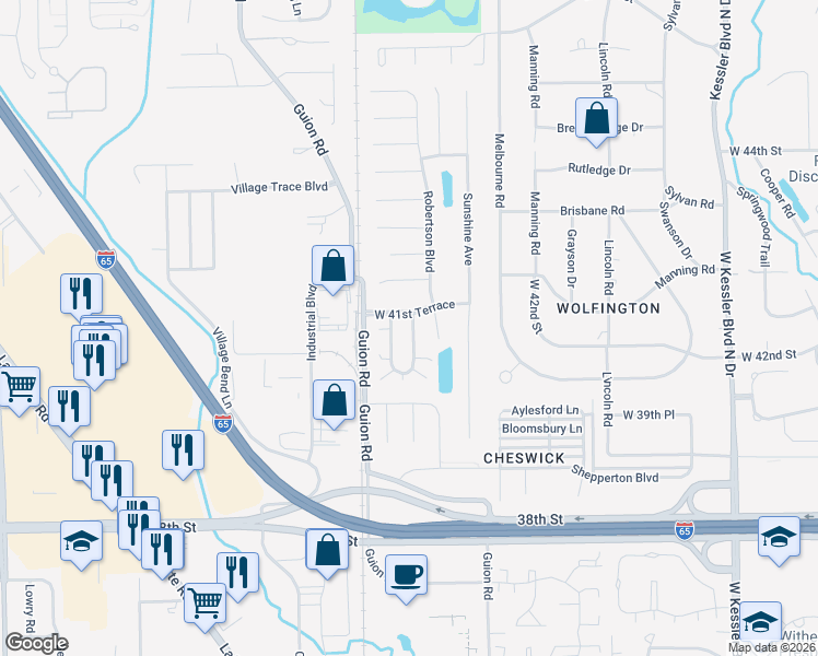 map of restaurants, bars, coffee shops, grocery stores, and more near 4123 Luxembourg Circle West in Indianapolis