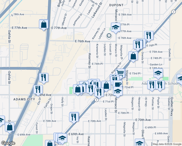 map of restaurants, bars, coffee shops, grocery stores, and more near in Derby