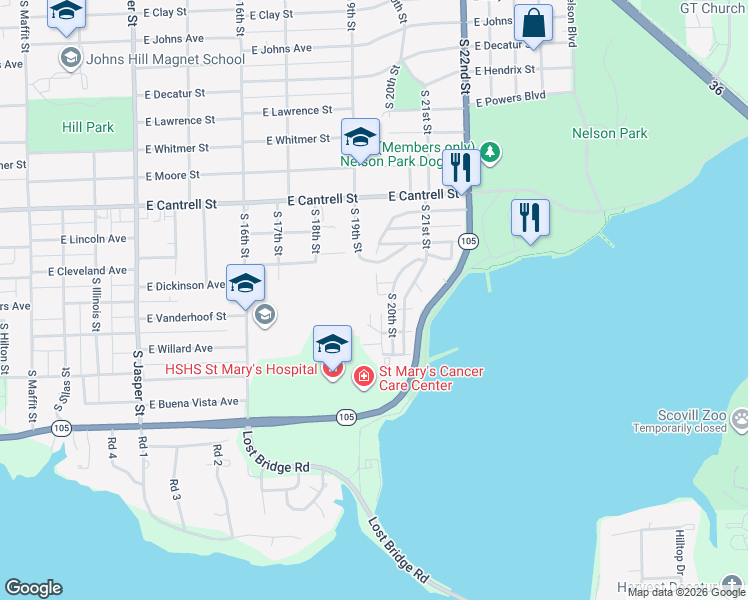 map of restaurants, bars, coffee shops, grocery stores, and more near 1120-1100 Indiana Court in Decatur
