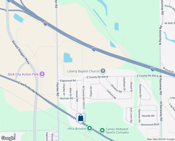 map of restaurants, bars, coffee shops, grocery stores, and more near 10270 East County Road 450 North in Indianapolis