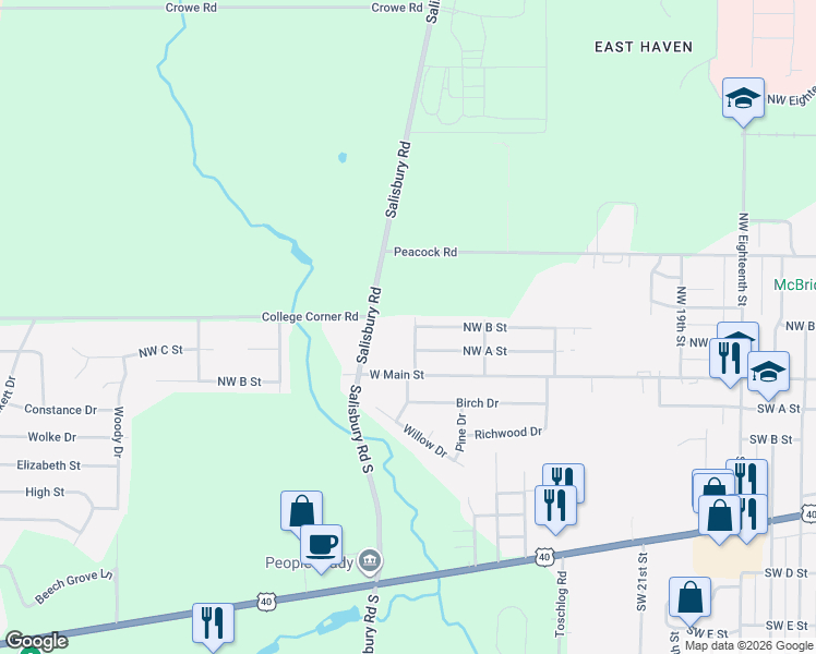 map of restaurants, bars, coffee shops, grocery stores, and more near 200 Northwest 28th Street in Richmond