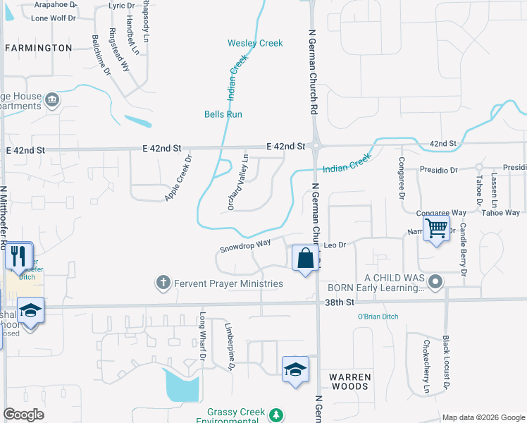 map of restaurants, bars, coffee shops, grocery stores, and more near 10818 Sterling Apple Drive in Indianapolis