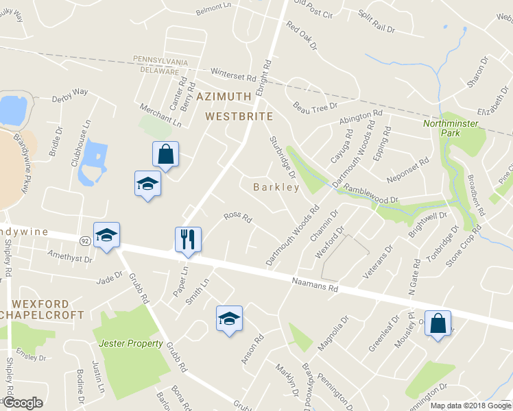 map of restaurants, bars, coffee shops, grocery stores, and more near 2704 Alexander Drive in Wilmington