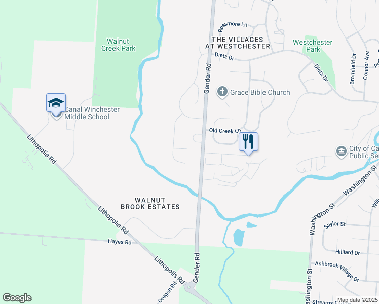 map of restaurants, bars, coffee shops, grocery stores, and more near 6145 Barclay Court in Canal Winchester
