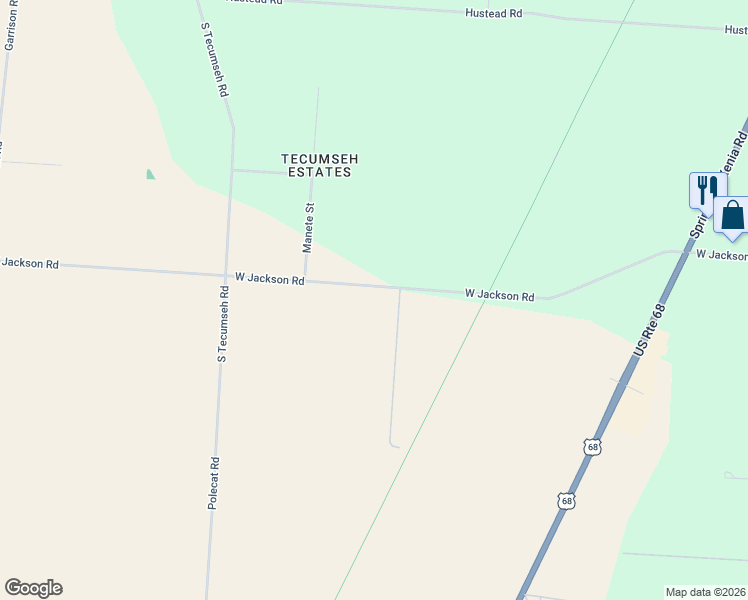 map of restaurants, bars, coffee shops, grocery stores, and more near 3201-3299 West Jackson Road in Springfield