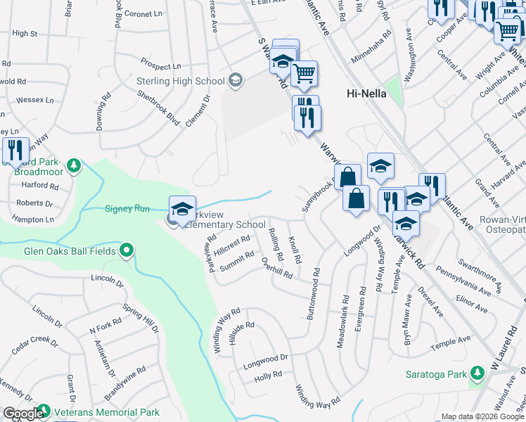 map of restaurants, bars, coffee shops, grocery stores, and more near 17 Parkview Rd in Stratford