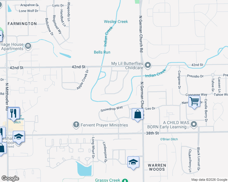map of restaurants, bars, coffee shops, grocery stores, and more near 10818 Sterling Apple Drive in Indianapolis