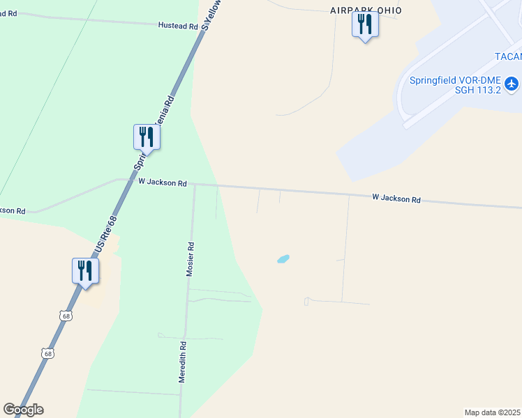 map of restaurants, bars, coffee shops, grocery stores, and more near 2275 West Jackson Road in Yellow Springs