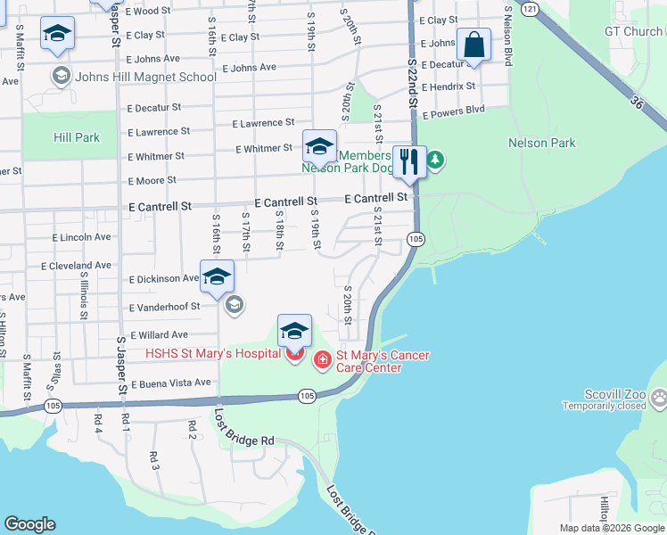 map of restaurants, bars, coffee shops, grocery stores, and more near 1120 Indiana Court in Decatur