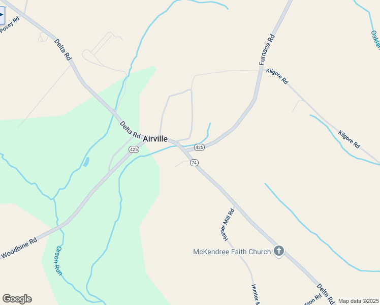 map of restaurants, bars, coffee shops, grocery stores, and more near 3567 Delta Road in Airville