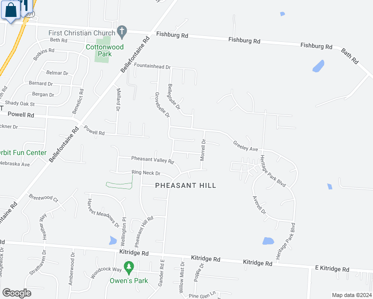 map of restaurants, bars, coffee shops, grocery stores, and more near 6529 Semmes Lane in Dayton