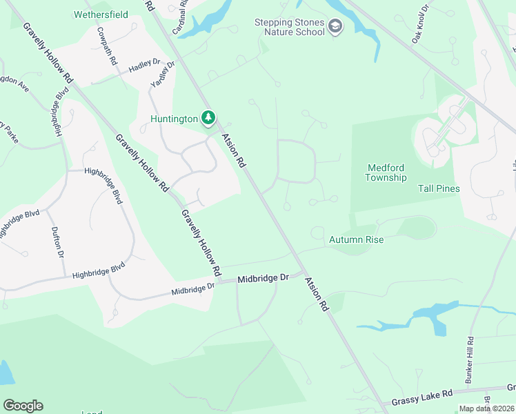 map of restaurants, bars, coffee shops, grocery stores, and more near 266 Atsion Road in Medford