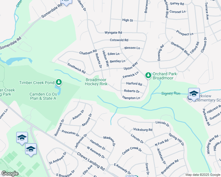 map of restaurants, bars, coffee shops, grocery stores, and more near 336 Roberts Drive in Somerdale