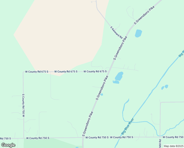 map of restaurants, bars, coffee shops, grocery stores, and more near 6765 West County Road 675 South in Knightstown